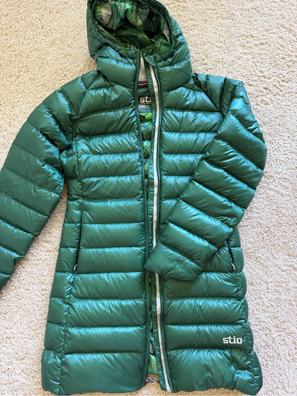 Stio Women's Hometown Green Hooded Down Parka